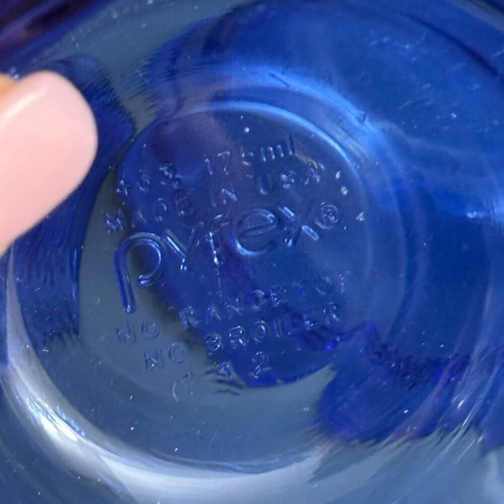 PYREX Vintage Glass Cobalt Blue Ramekin bowl 463 USA 6-oz 175ml Vintage Set 3 - Picture 5 of 7